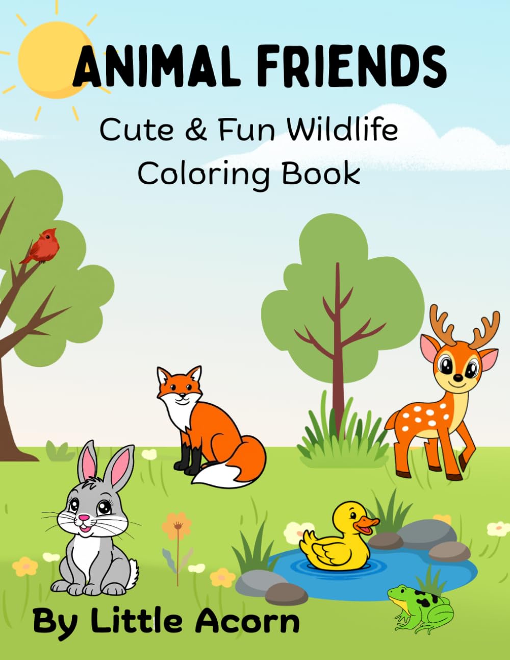 Animal Friends: Cute & Fun Wildlife Coloring Book