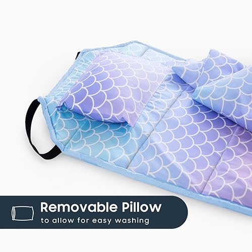 Miniatura 5 de Wake In Cloud - Tapete para siesta con almohada para niños y niñas, apto para cuna de guardería preescolar con correas elásticas en las esquinas,