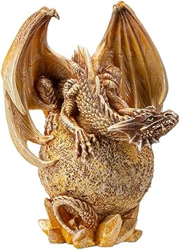 Pacific Giftware Golden Bronze Venus Dragon on Celestial Globe Detailed Resin Figurine for Dragon-Themed Home Decor Ideal for Collectors and Unique Gifts 5 Inches