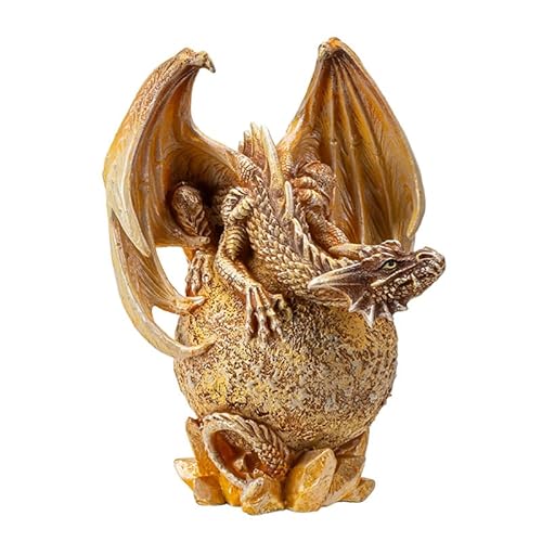 Pacific Giftware Golden Bronze Venus Dragon on Celestial Globe Detailed Resin Figurine for Dragon-Themed Home Décor Ideal for Collectors and Unique Gifts 5 Inches