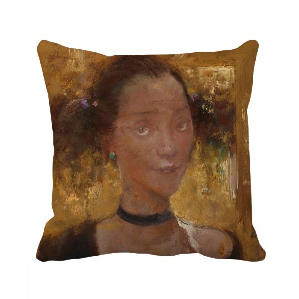 Peinture à l'huile fille portraits coussin pour un salon chaleureux et artistique