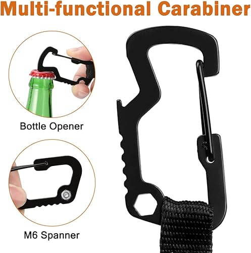 Miniatura 2 de MNGARISTA Paquete de 3 llaveros retráctiles, mosquetón multiherramienta, retráctil, carrete de insignia resistente, llavero retráctil con llavero de