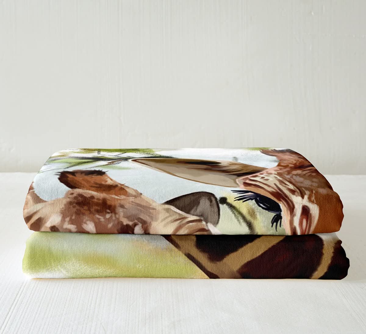 Loussiesd Giraffe Kuscheldecke Zoo Tier Thema Flanell Fleecedecke Für Jungen Teenager Kinder Safari Wildtiere Drucken Wohndecke 150x200cm Tierwelt Natur Giraffe Decke für Stuhl Bürobett Wohndecke