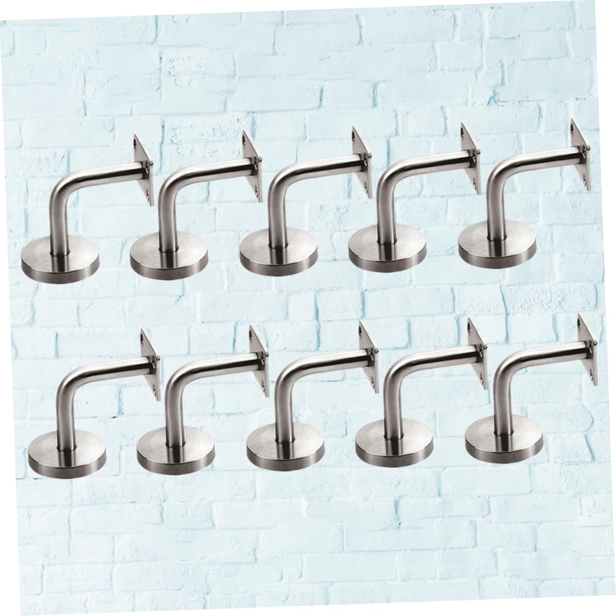 Mipcase Supporti per Corrimano in Acciaio Inox 10 Pezzi Design Elegante per Scale Interne, Migliorano la Stabilità Minimizzando Rischio di Scivolamenti in Ambienti Lavatory