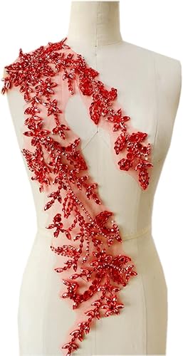 Vista 98 de PLune Diamantes de imitación acrílicos brillantes hechos a mano en apliques de encaje, cuentas de costura, parches para accesorios para vestido