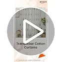 Image of Tranquebar Curtain Co. Cotton Curtains 7 Feet Long Set of 2, 60-65% Room Darkening, Yellow Ethnic Curtains Bird Print, Door Curtains 7 Feet Set of 2, with Eyelet, Tori (213 cm) - Set of 2