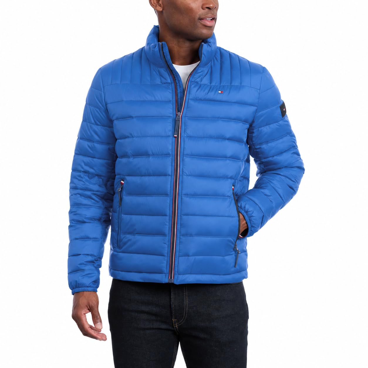 Mens Embroidered Logo Puffer Jacket