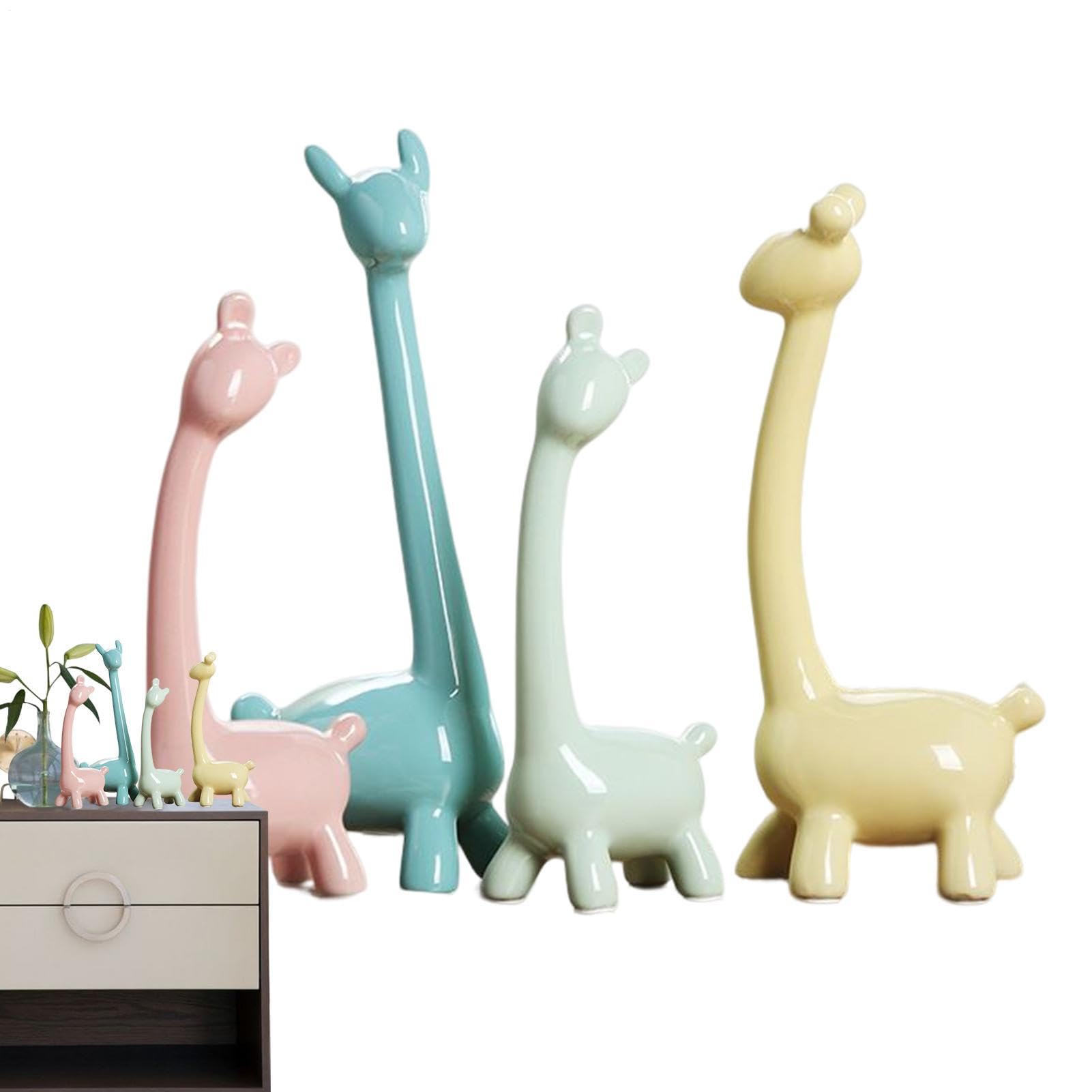 Figurine in ceramica di animali | Decorazioni per la Casa Figurine in | ceramica Set di sculture - 4 Collezione Semplice Tavolo Top Ornamenti Scaffale Decor per