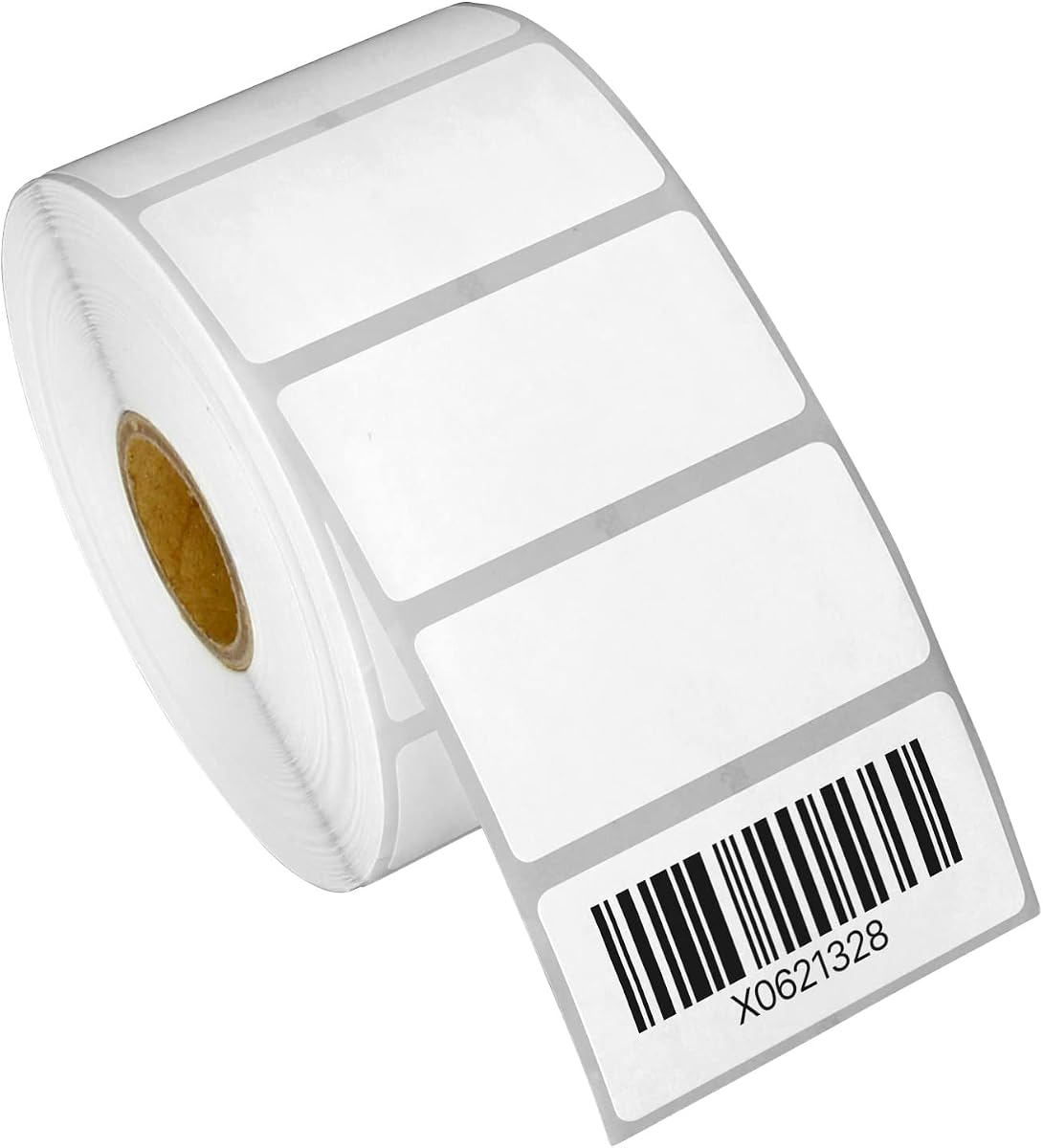 OfficeSmartLabels Etiquetas térmicas directas extraíbles de 2" x 1" | Compatible con impresoras de escritorio Rollo y Zebra, núcleo de 1", perforado, resistente al agua y al aceite, 4 rollos, 5200 etiquetas