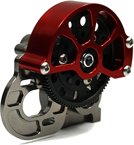 MOHERO Caja de cambios de caja de transmisión montada de metal completo de titanio con engranaje recto para 1/10 Axial SCX10 RC Model Crawler Car