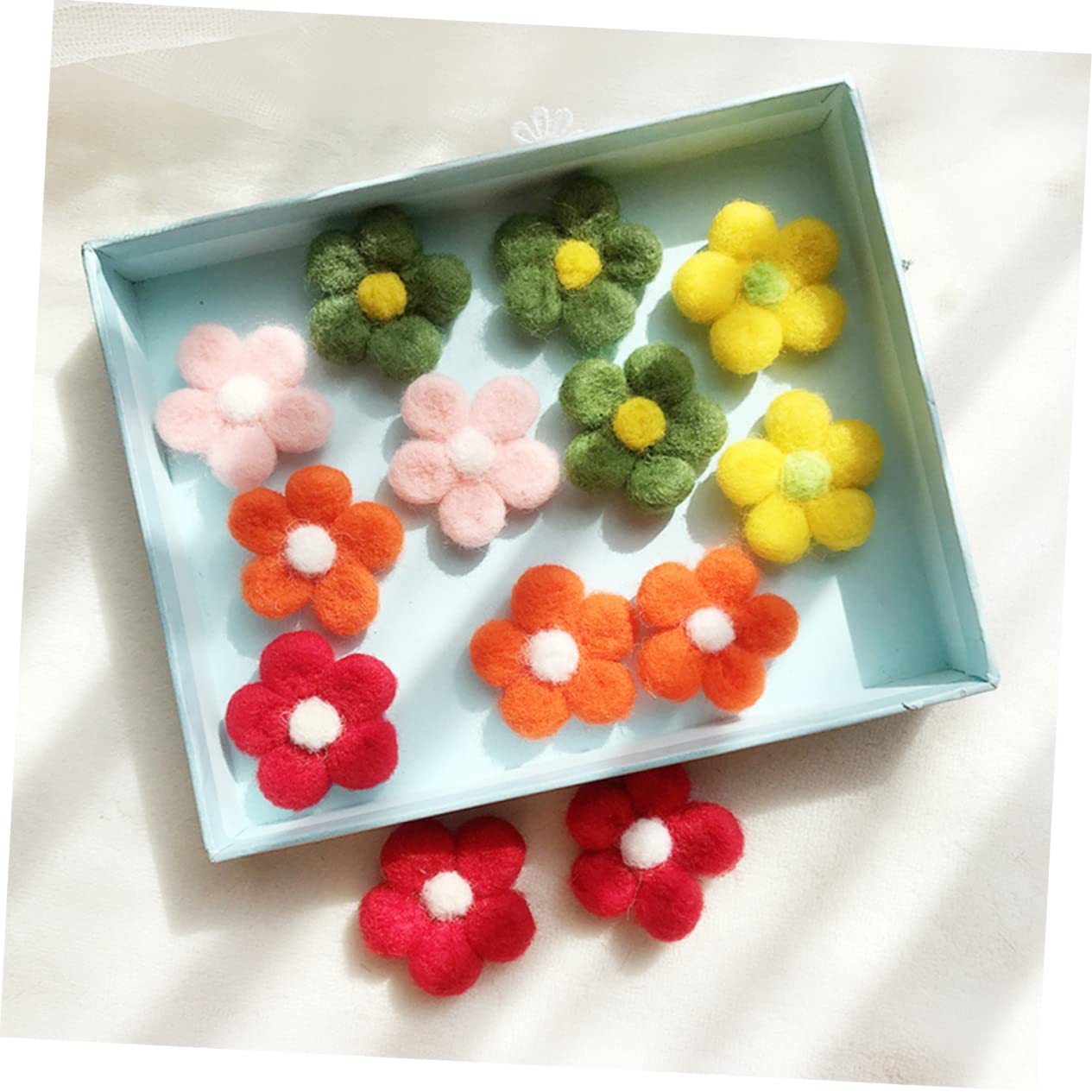 Healeved Diy Hair Ornament Felt Flowers 10pcs Set Unique and Fashionable Craft Dec