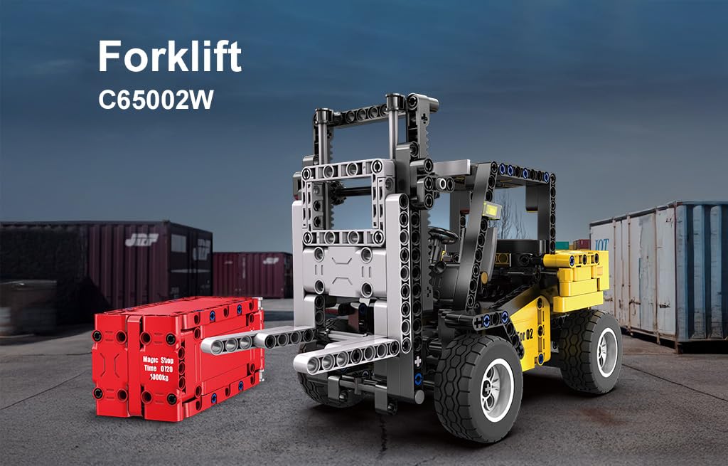 CaDA Forklift Truck with Full Manual Control - 388 Pieces - Self-Build Brick Building Block Model C65002W - Image 3