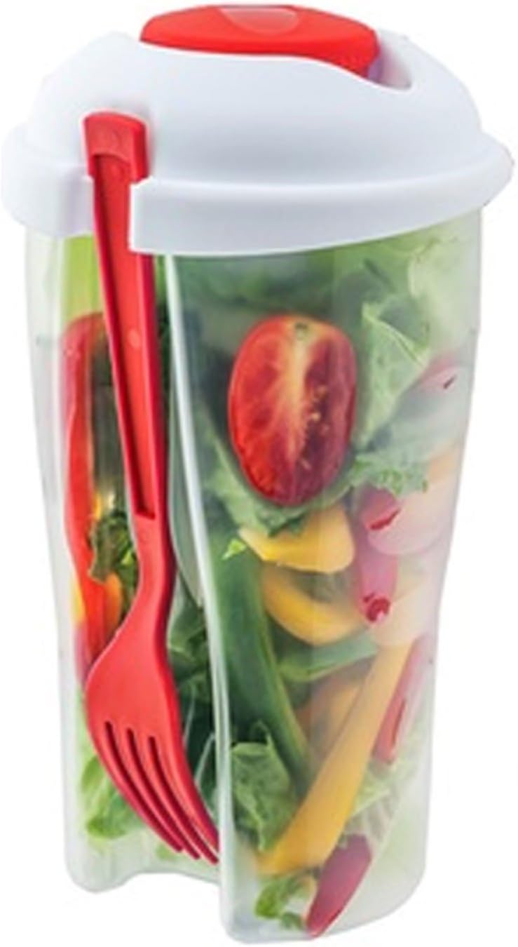 Pack Fresh Salad To Go Container (2Pack) (Red) Home & Kitchen