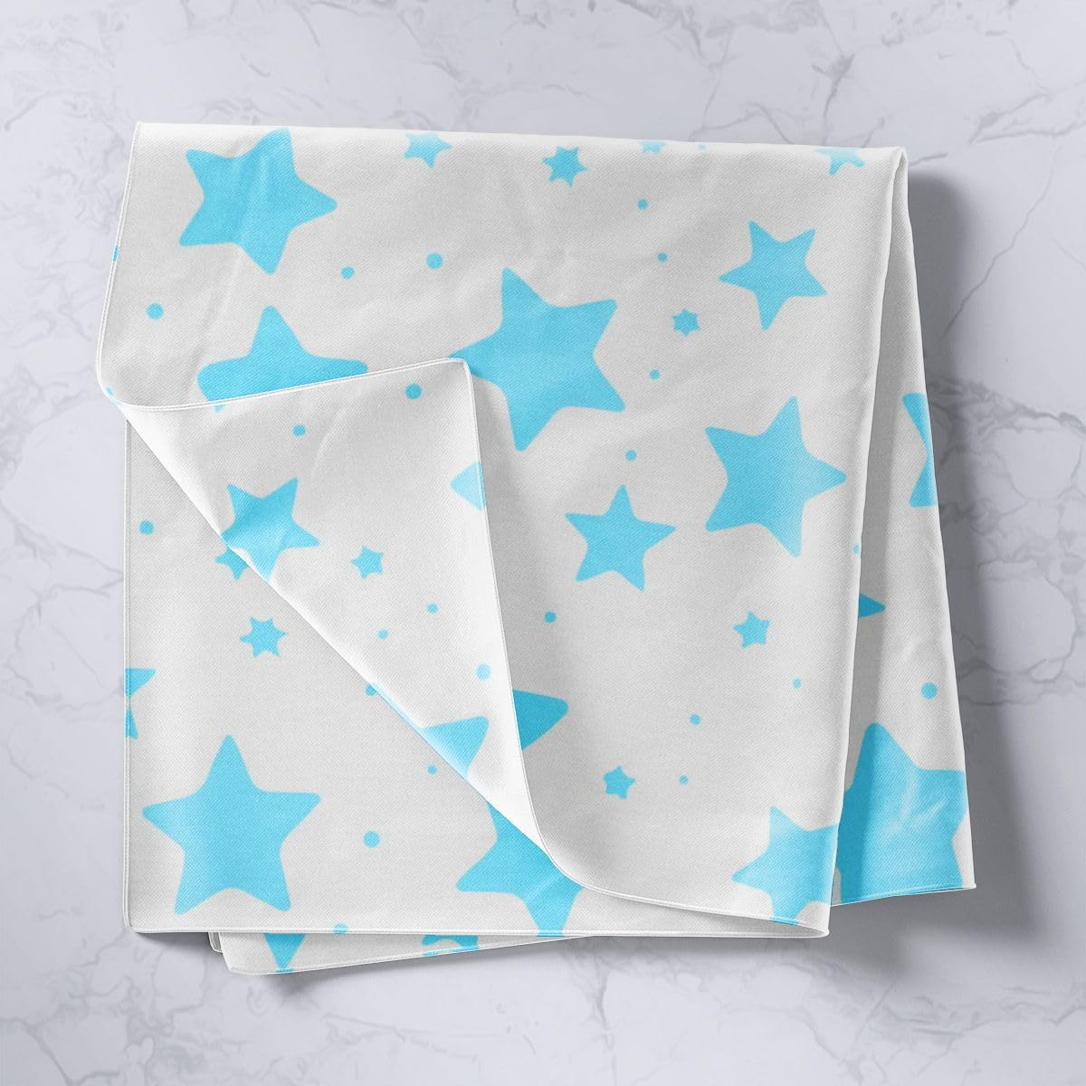 Feelyou Star Print Tapestry Outer Space Star Print Wall Art Light Blue And White Wall Hanging Blanket for Living Room Bedroom Kid Teen Girl Boy Home Decor Medium 59"x59" image 2