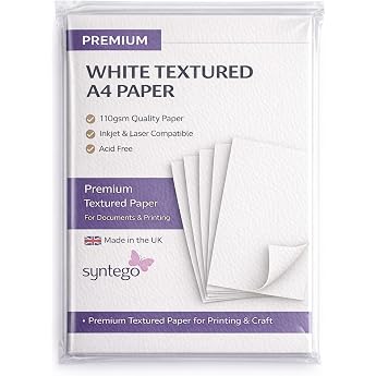 100 x A4 Sheets White Hammered Paper Textured 120gsm Suitable For Inkjets and Laser Printers