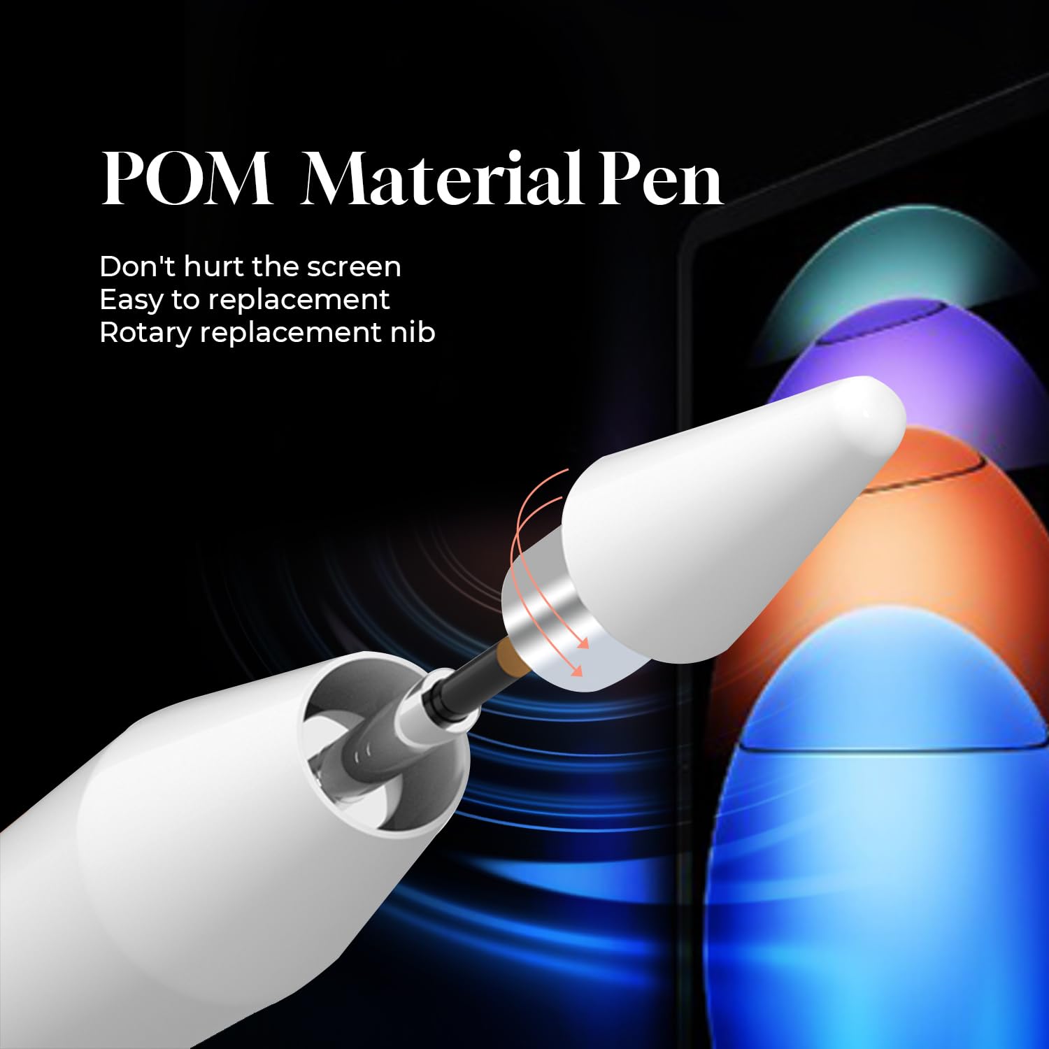 Universal Active Stylus Pen,Compatible with Android & iOS Phones/Tablet Touch Screen:Laptop,IPAD,Android Phones,Tablets, Samsung Galaxy, Magnetic Design,Type C Rechargeable,Smooth Writing and Drawing