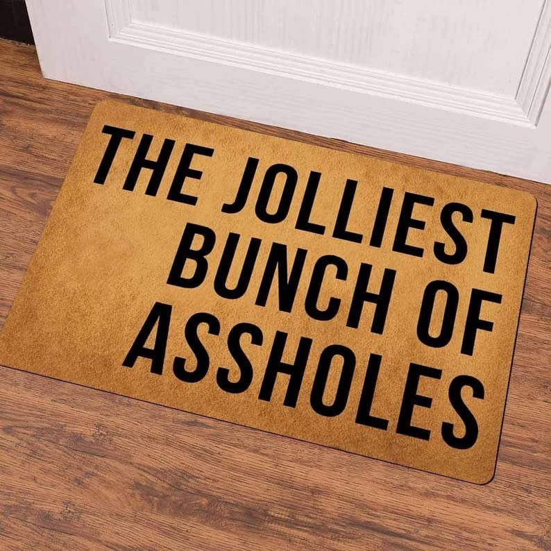 The Jolliest Bunch of Assholes Non Slip Rubber Backed Entryway Rugs for Indoor Outdoor Entrance Floor Door Mat Dries Quickly Kitchen Mat Natural Durable Easy to Maintain 36x24 Inch