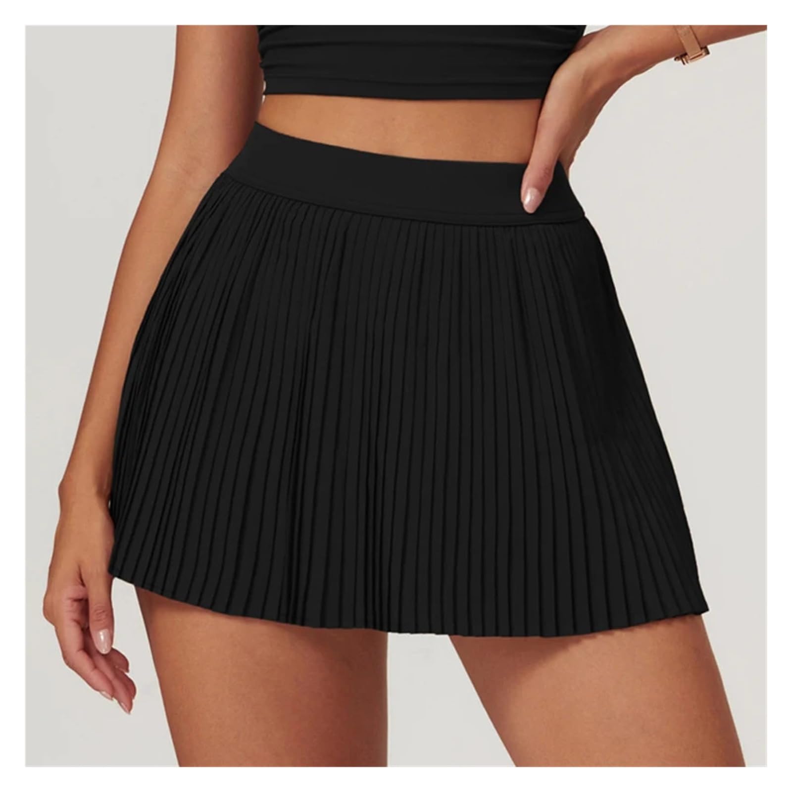 Gonna da Tennis Gonna da Tennis e Golf Donna a Vita Alta con Tasche Pantaloncini Interni for Gonna-Pantaloncino Sportiva