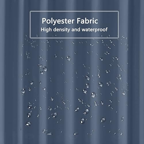 Miniatura 4 de LLSCL Cortina de ducha de tela azul con contrapeso inferior, calidad de hotel impermeable, 72 x 72 pulgadas, lavable a máquina