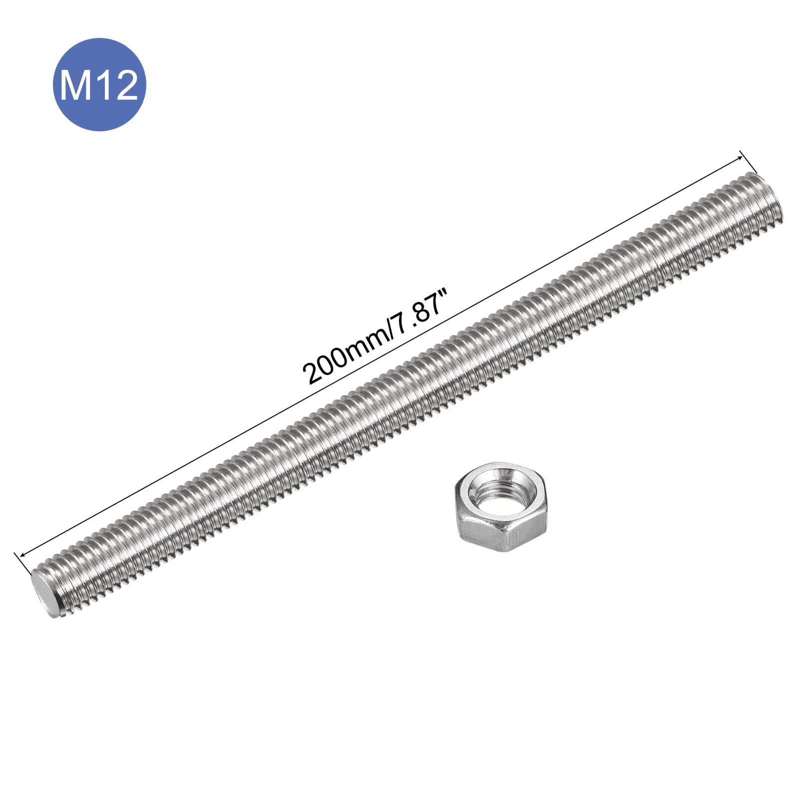 24pcs 8/32 Inch M4 304 Stainless Steel Threaded Rods with