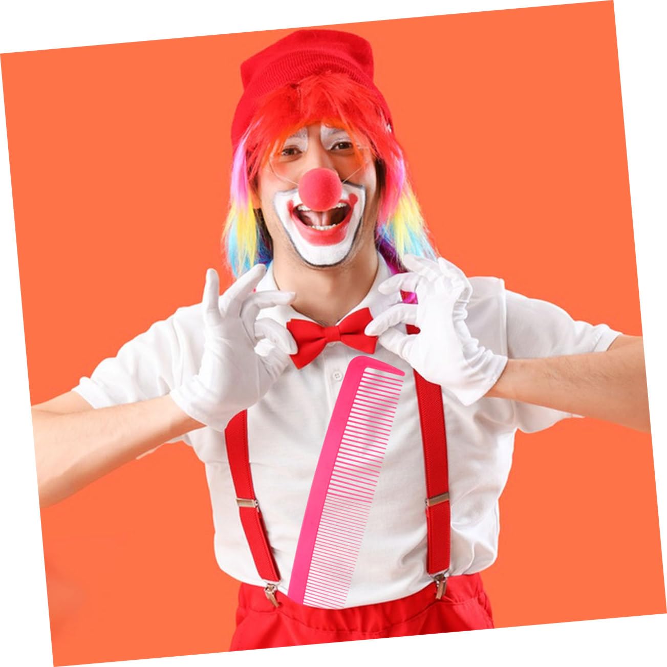 2pcs Giant Clown Comb Huge Wide Tooth Comb for Halloween Costume Party Pranks Fun Carnival Hair Styling Prop