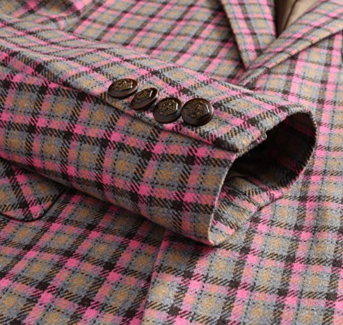 UNINUKOO Mens Suit Jacket Plaid Corduroy Casual Slim Fit Blazer Vintage Stylish Single Breasted Sport Coats Daily Wear4