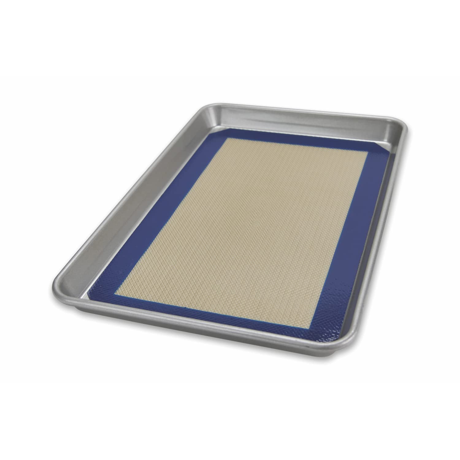 USA Pan Bakeware Nonstick Jelly Roll Pan and Silicone Mat Set