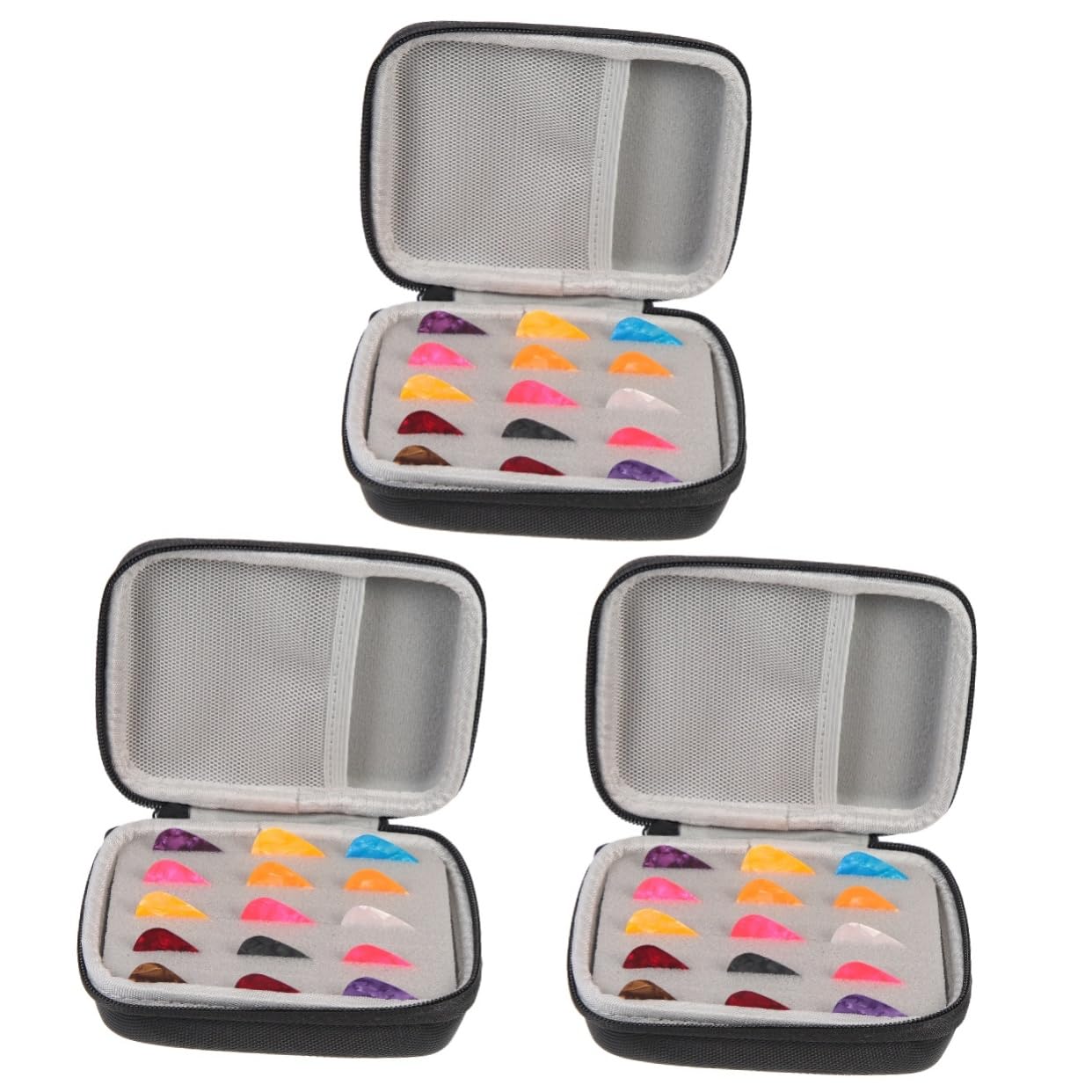 Toyvian 3ensembles Médiators De Guitare avec Pochette De Rangement Picks Couleur Aléatoire pour Guitare Folk Et Pratique Accessoire pour Musiciens