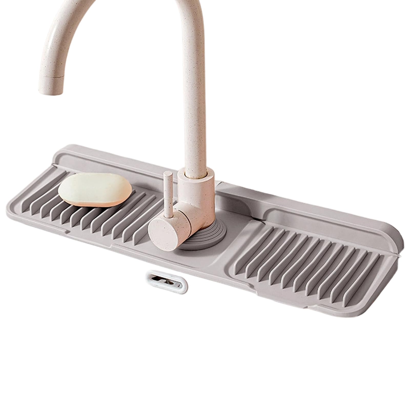 ZEPFJHE 45cm Silicone Faucet Drip Pad Featuring 7 Degree Angled Structure for Fast Water Removal and Splash Adjustable Faucet Base Mat