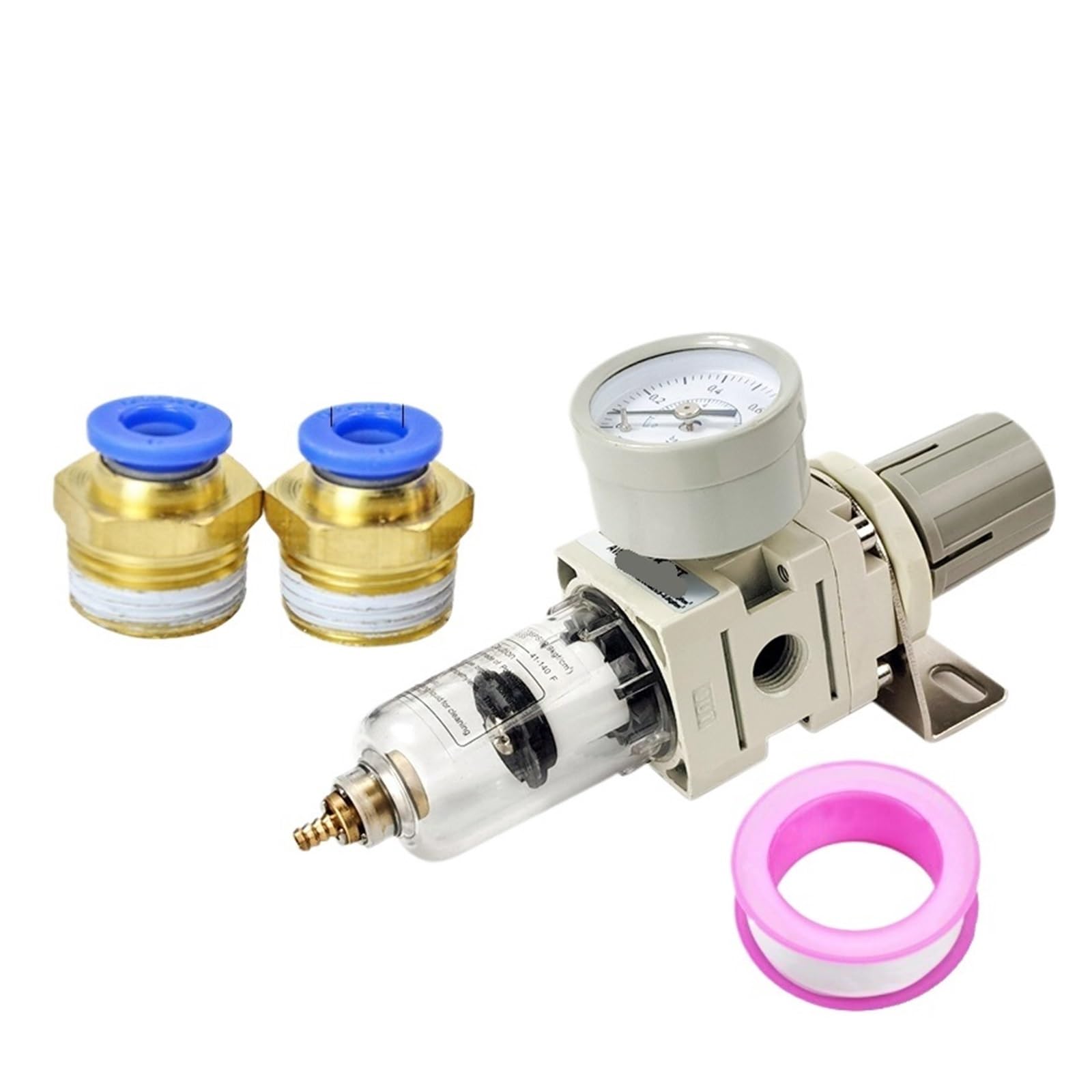AYNRJKKX Fiber Core AW2000-02 Pneumatic Compressor Air Filter Source Treatment Pressure Regulator(AW2000-02 F PC6-02)