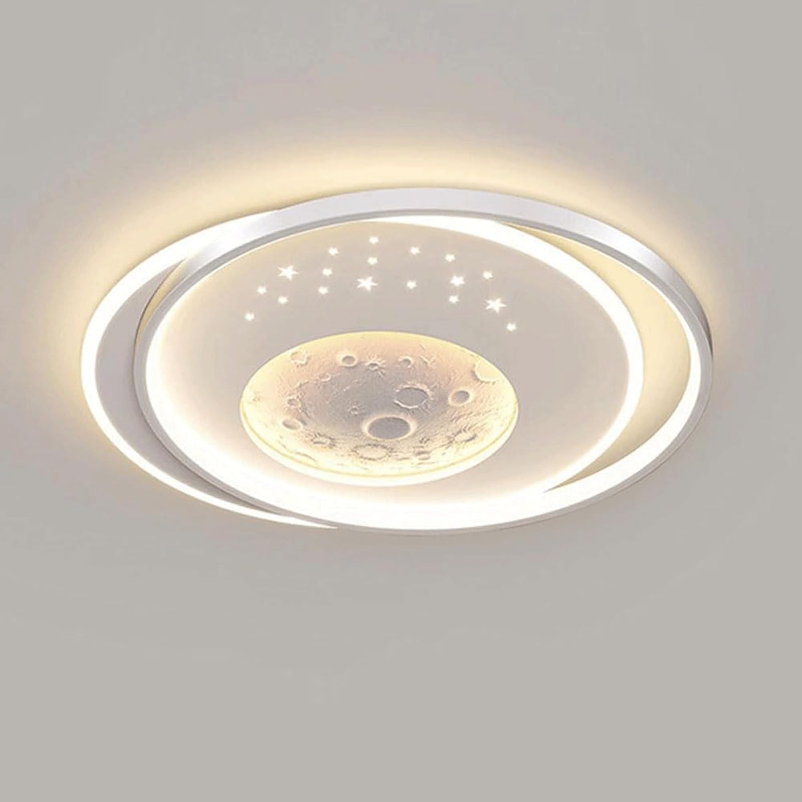DUddTTW White Ceiling Light Fixture Round Ceiling Lamp LED Close to Ceiling Light Flush Mount Lighting Living Room Chandelier Home(Round)
