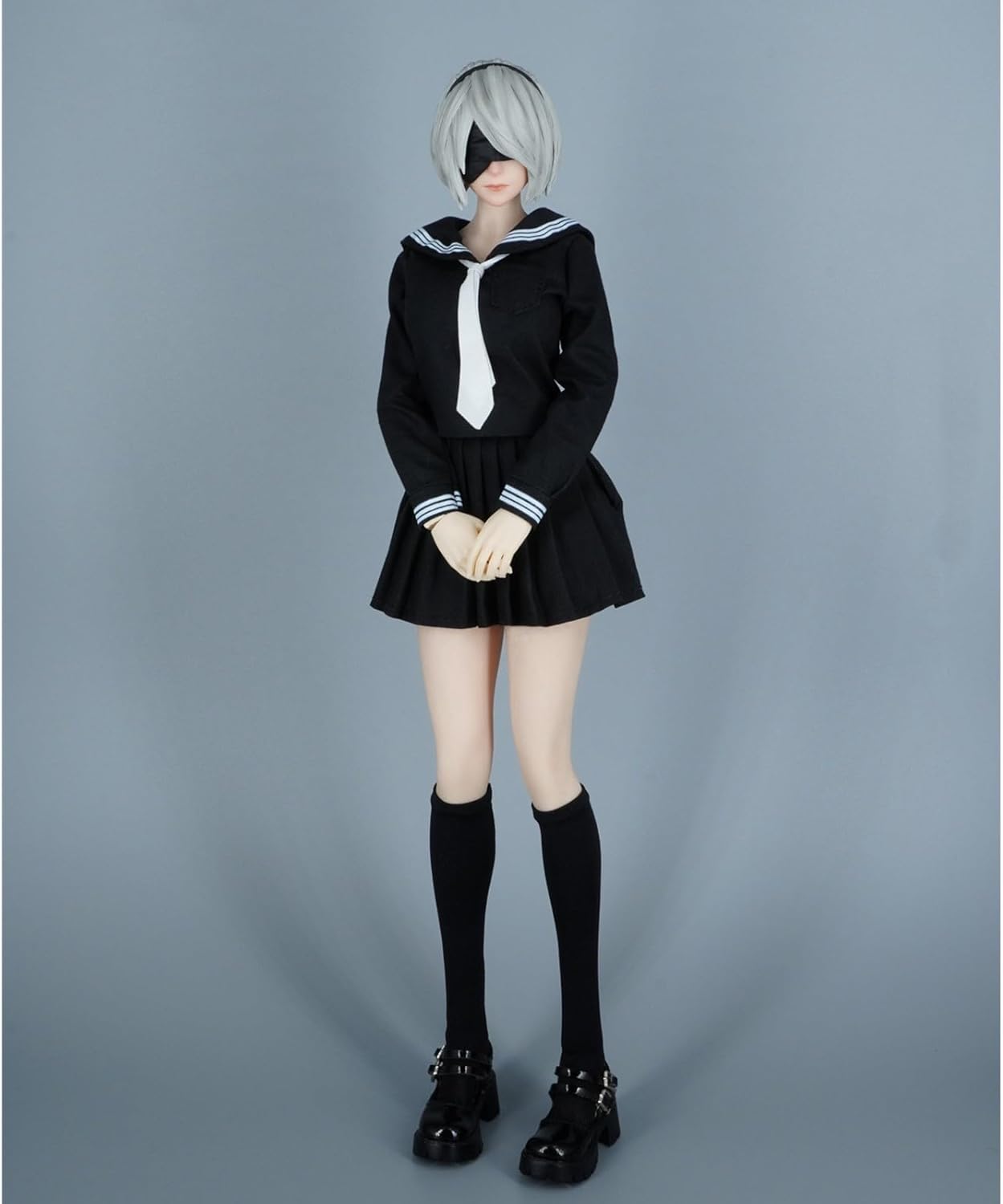 OBEST 1/6 JK Swimsuit Clothes Set, Female Figure Doll Clothes, JK Suit for 12inch TBLeague PH Action (Black) SA011B