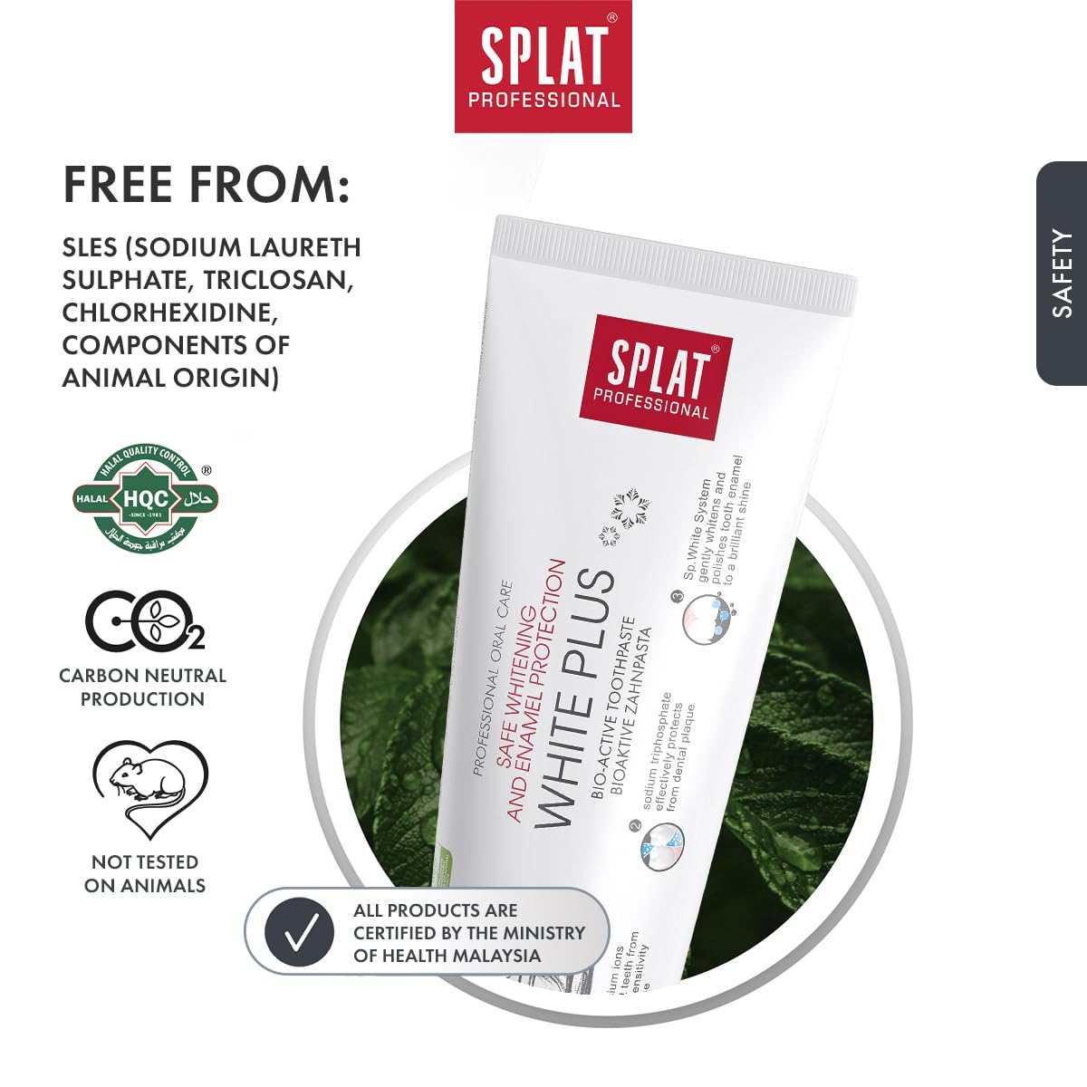 SPLAT Professional White Plus Whitening Natural toothpaste with Enamel care, 100ml