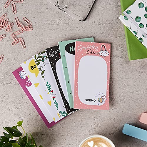 Image of Amazon Brand - Solimo Planner Daily, Weekly 6.5 inch x 3.5 inch To Do List Notepad Easy 50 Tear Off Sheets for Studying Home, Office, School Supplies Reminder, Set of 6