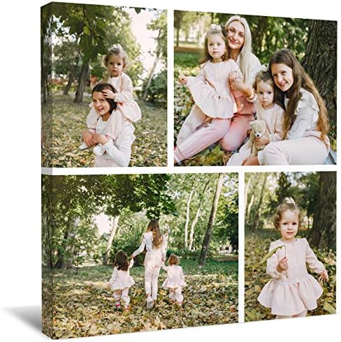wallart777 Personalized Multi Photo canvas Wall Art Photo Print with Your Photos Personalized - Canvas Wall Art for Living Room, Bedroom Canvas Prints for Home Decoration (Style-42, 12" x 12")