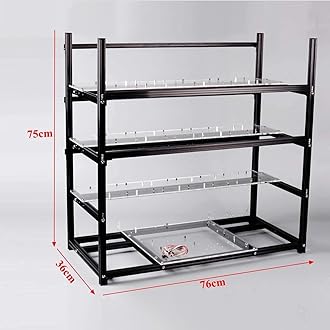 Bitcon Miner 19 GPU Frame Aluminum Mining Rig Open Air Case Stackable for Ethereum Mining Rig ETH BTC XMR Chassis Server Rack with 18 Fans