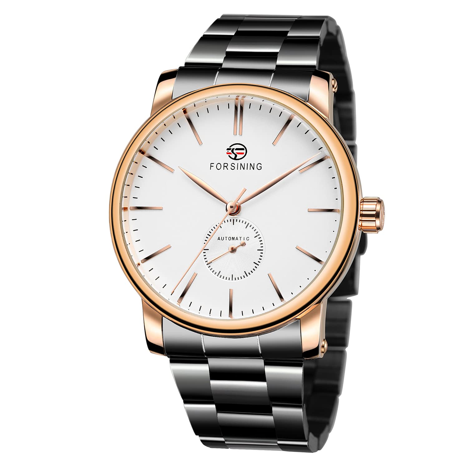 FORSINING Orologio da polso automatico analogico da uomo in acciaio inossidabile per uomo, Bracciale