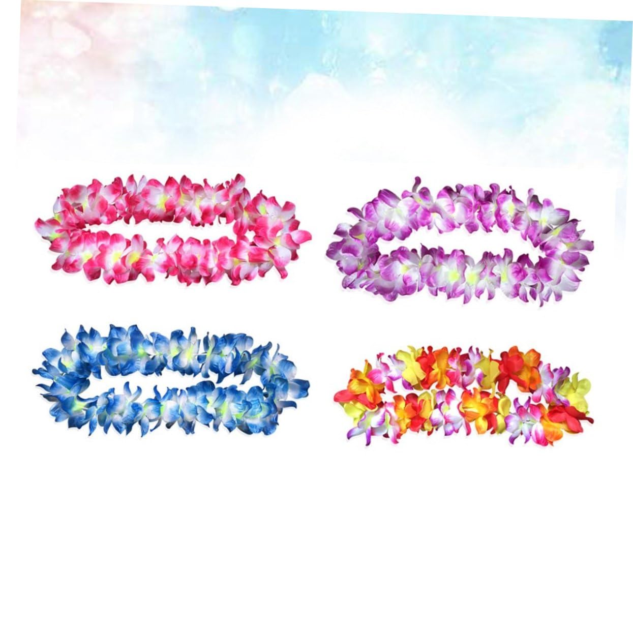 Abaodam 8 Pz Bomboniere Tropicali Ghirlanda Di Danza Hula Collo Di Fiori Artificiali Ghirlande Hawaiane Collana Di Fiori Hawaii Ghirlanda Hawaiana Luau Artificiale Abbigliamento
