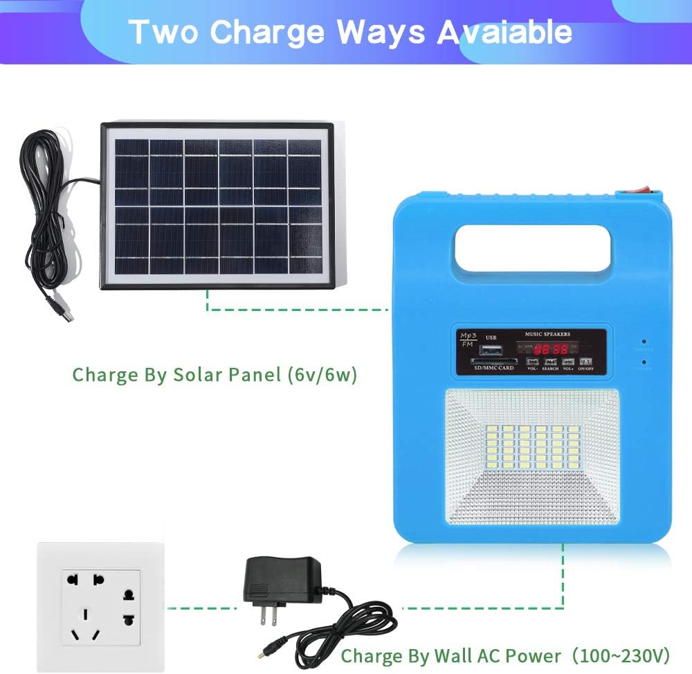 Portable Solar Generator Lighting Kit - 12000mAh Solar Powered Electric Generator System with Solar Panels 3 LED Lamps for Outdoor Camping Home Emergency Backup Power Supply Hurricane : Patio, Lawn & Garden