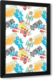 ArtDirect Toy Tin Robots Collection E Custom Framed Art Print Giclee Print or Canvas Options with Various Sizes and Customization by Parker, Jennifer Paxton