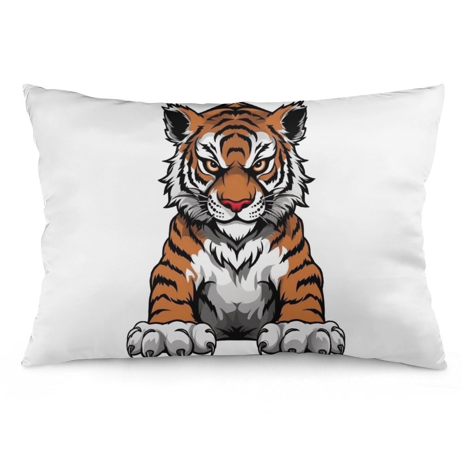 NTVOWPZO 2 Pack Decoration Throw Pillow Covers 12 "x20 Pillowcases Covers Tiger Head with Raised Paws Pillowcases Modern Farmhouse Home Decor Sofa Cushions Covers for Couch Bed Living Room