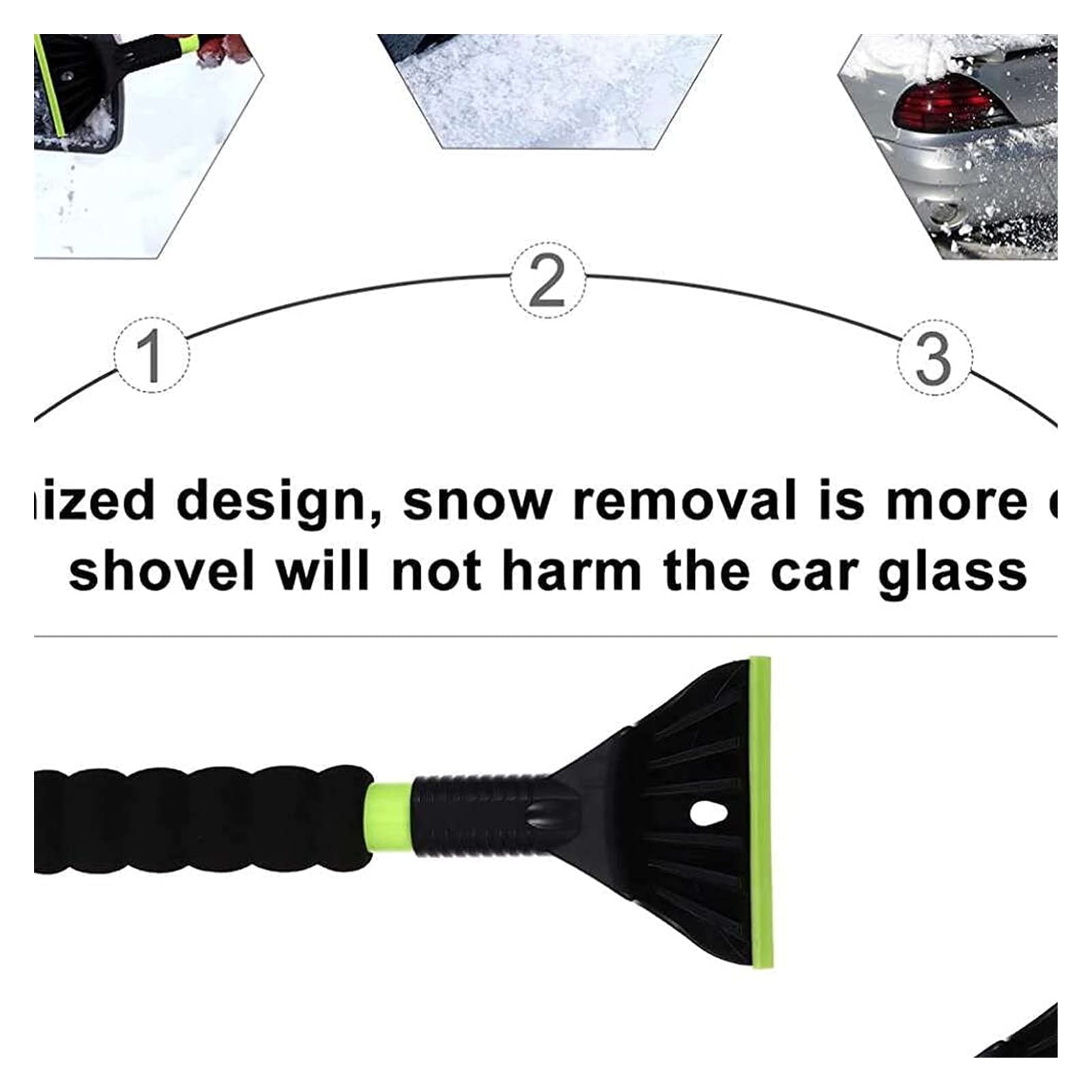 XMING 2pcs Auto Snow Removal Brush Snow Snow Raschier Telescoping Ghiaccio Raschietto for Ghiaccio Auto Snow Ice Gelo Spazzola Invernale Snow Remover Scovel Cleaner Tool