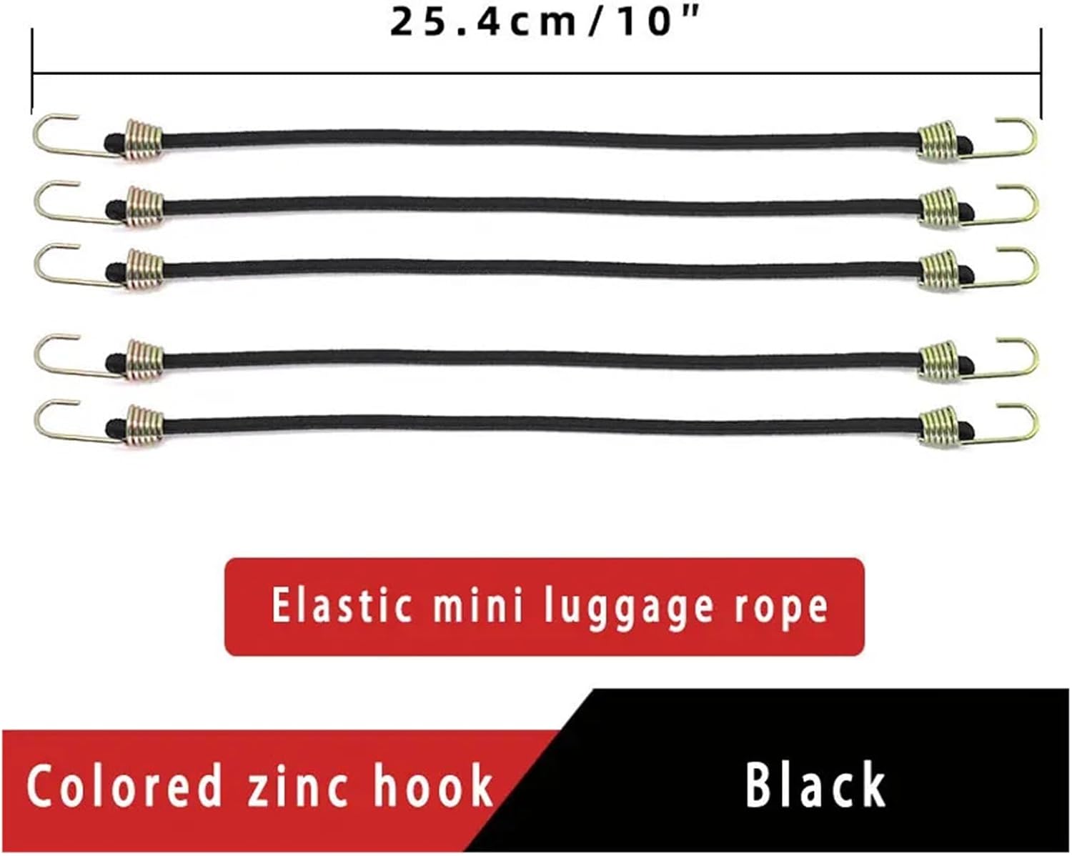 Multiple 40pcs Elastic Bungee Cord Heavy Duty Luggage Straps Rope Hooks Stretch Tie Tent Outdoor Accessories(Black)