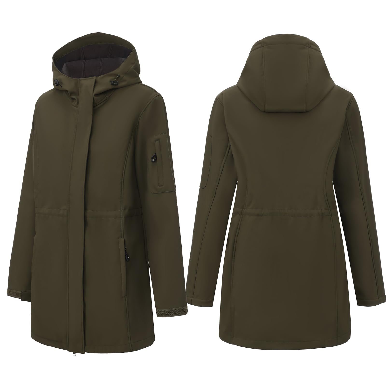 Chiguo Giacche invernali leggere da donna impermeabili Cappotti caldi con cappuccio Giacca antipioggia softshell
