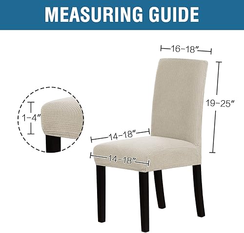 Miniatura 6 de H.VERSAILTEX - Juego de 6 fundas elásticas para sillas de comedor, fundas protectoras para sillas Parsons, cubiertas para sillas de comedor, con