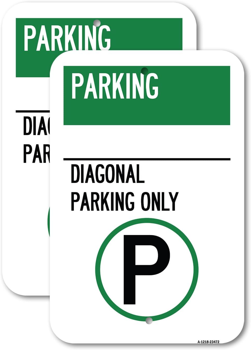 (2 Pack) Parking Entrance Sign Parking Lot Entrance | 12" X 18" Heavy-Gauge Aluminum Sign | Rust Free Aluminum, Weather Resistant, Waterproof, Fade Resistant, 2 Pre-drilled Holes