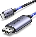 UGREEN USB C to DisplayPort Cable 8K@60Hz 4K@240/120Hz 2K@360Hz Type C Thunderbolt 5/4/3 DP 1.4 HDR Free-Sync Compatible for MacBook Pro M5 M4,Mac Air/Mini, iMac,iPad,XPS,iPhone 17,Galaxy Tab S10(1M) - 1