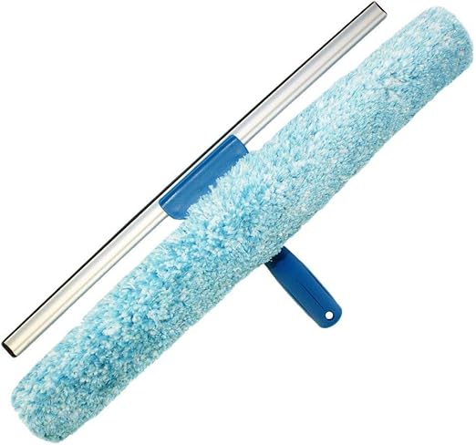 Unger Professional 2-in-1 Squeegee & Scrubber - 18” Window Cleaning Tool – Cleaning Supplies, Squeegee for Window Cleaning, Commercial & Residential Use, Microfiber Sleeve