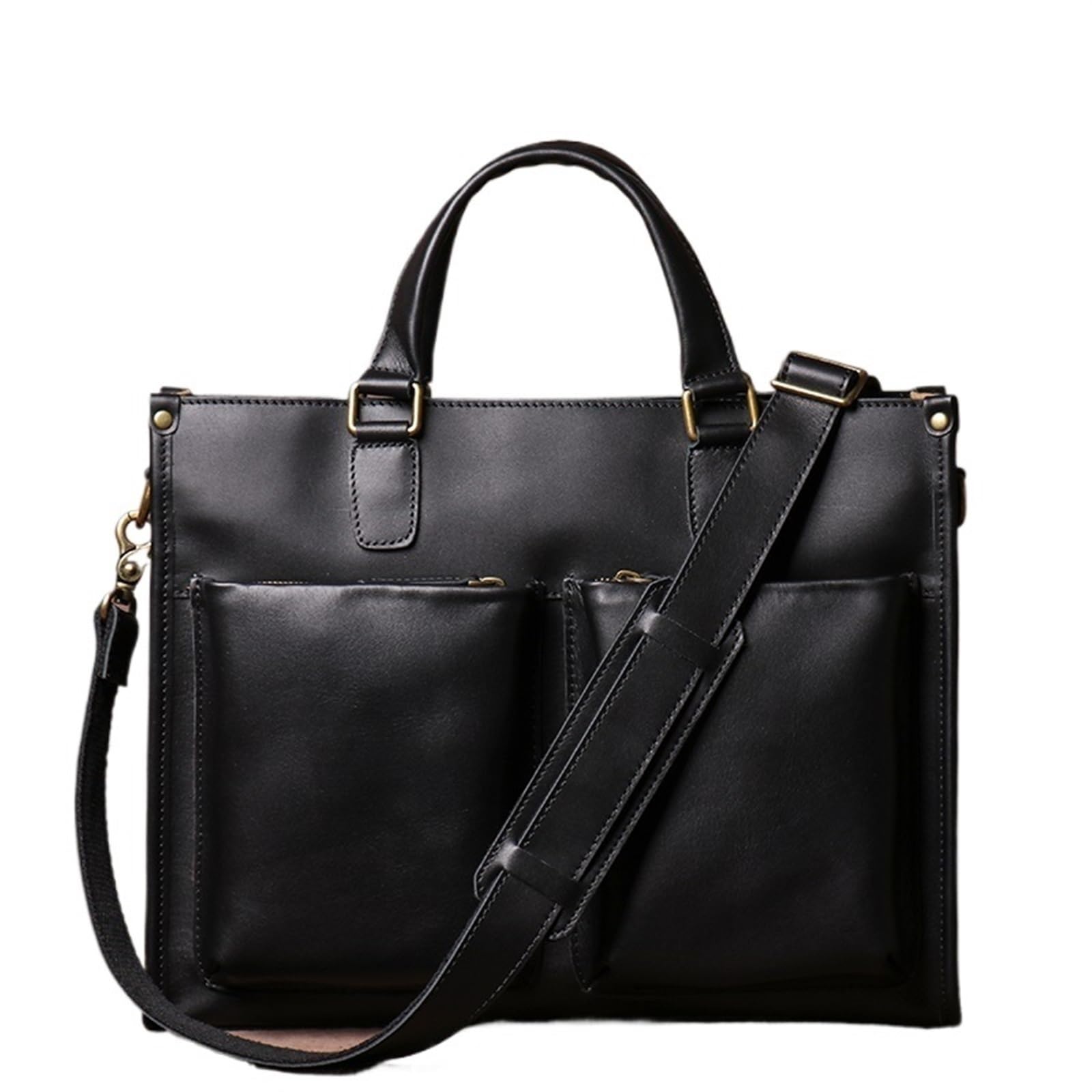 Cartella da Uomo, Borsa, a Tracolla, Lavoro in Vera Pelle, alla Moda for Laptop 16 Pollici,Cartella
