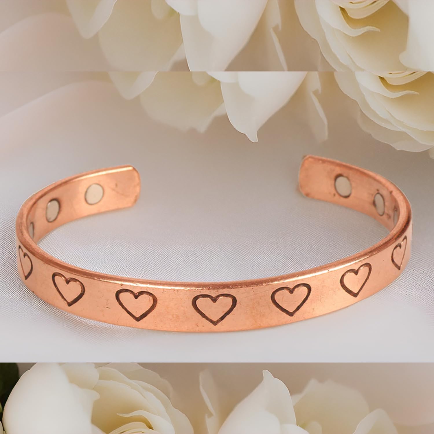 Handcrafted Copper Bracelet Hand Forged with Solid and High Gauge Tibetan Style Engraved Cuff Jewelry for Women Men